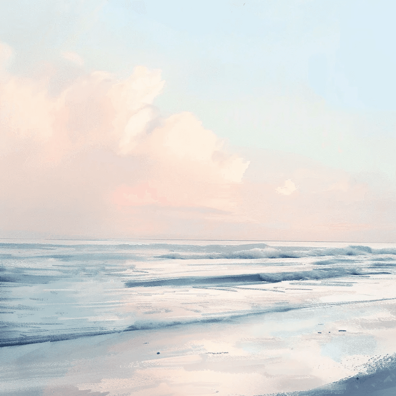 Calme des Vagues à l'Aube - Illulart: Papier peint panoramique
