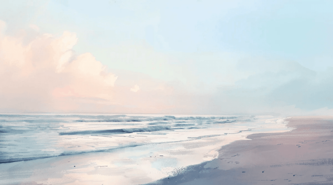 Calme des Vagues à l'Aube - Illulart: Papier peint panoramique