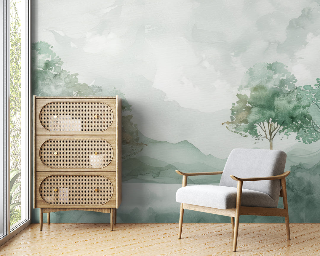 Pastel Charm: Panoramic Wallpaper from Douce Forêt