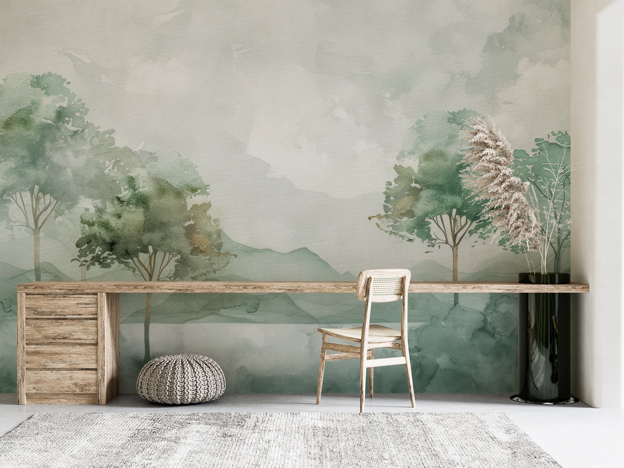 Charme Pastel : Papier Peint Panoramique de Douce Forêt