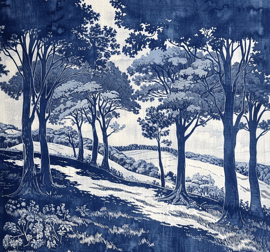 Chemin Bleu - Illulart: Papier peint panoramique