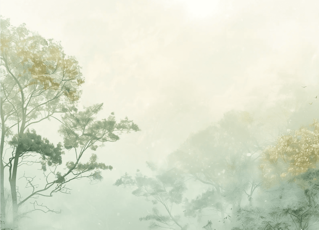 Chuchotements des Arbres : Mystique et Brume - Illulart: Papier peint panoramique