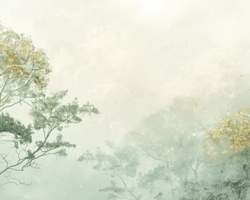 Chuchotements des Arbres : Mystique et Brume - Illulart: Papier peint panoramique