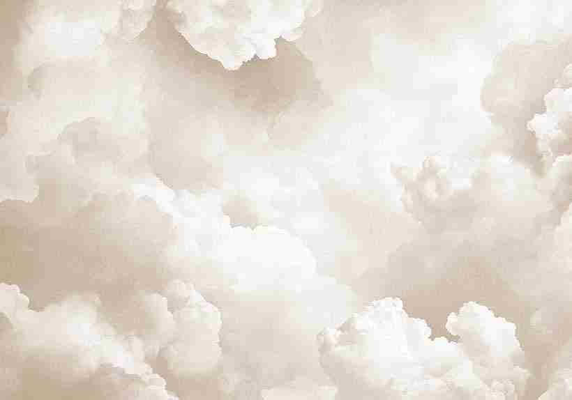 Ciel de Douceur - Papier Peint Panoramique Nuages Beige pour une Ambiance Sereine - Illulart: Papier peint panoramique