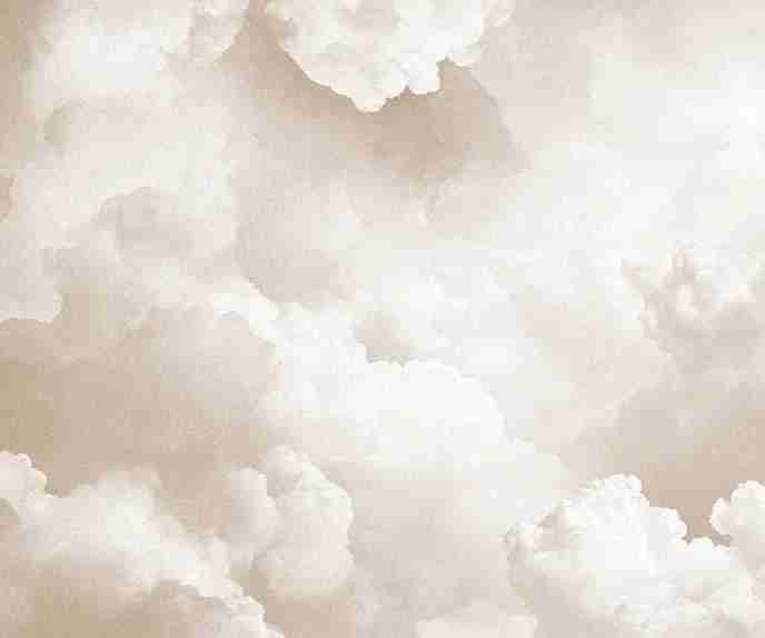 Ciel de Douceur - Papier Peint Panoramique Nuages Beige pour une Ambiance Sereine - Illulart: Papier peint panoramique