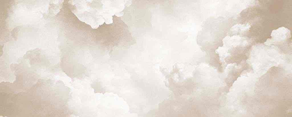 Ciel de Douceur - Papier Peint Panoramique Nuages Beige pour une Ambiance Sereine - Illulart: Papier peint panoramique