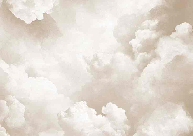 Ciel de Douceur - Papier Peint Panoramique Nuages Beige pour une Ambiance Sereine - Illulart: Papier peint panoramique