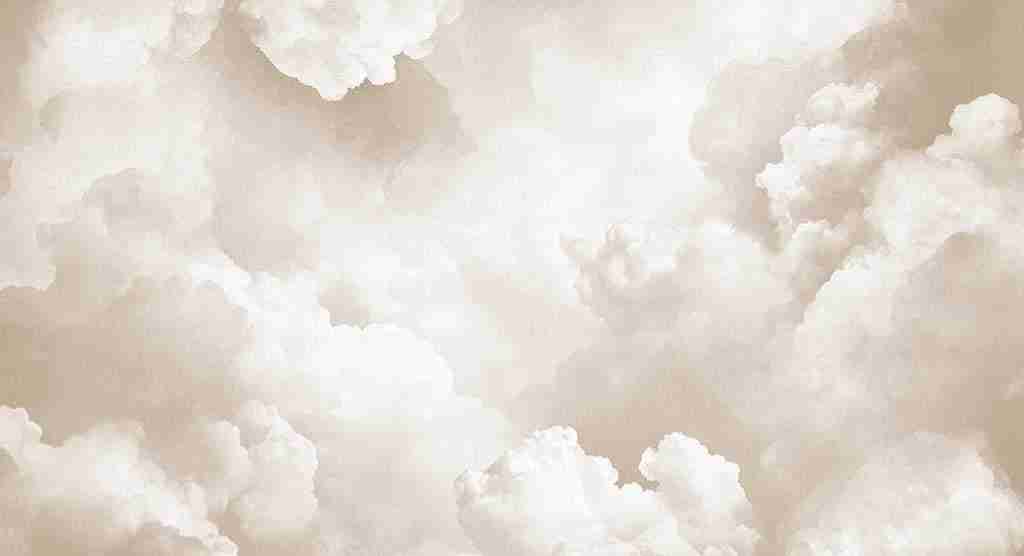Ciel de Douceur - Papier Peint Panoramique Nuages Beige pour une Ambiance Sereine - Illulart: Papier peint panoramique