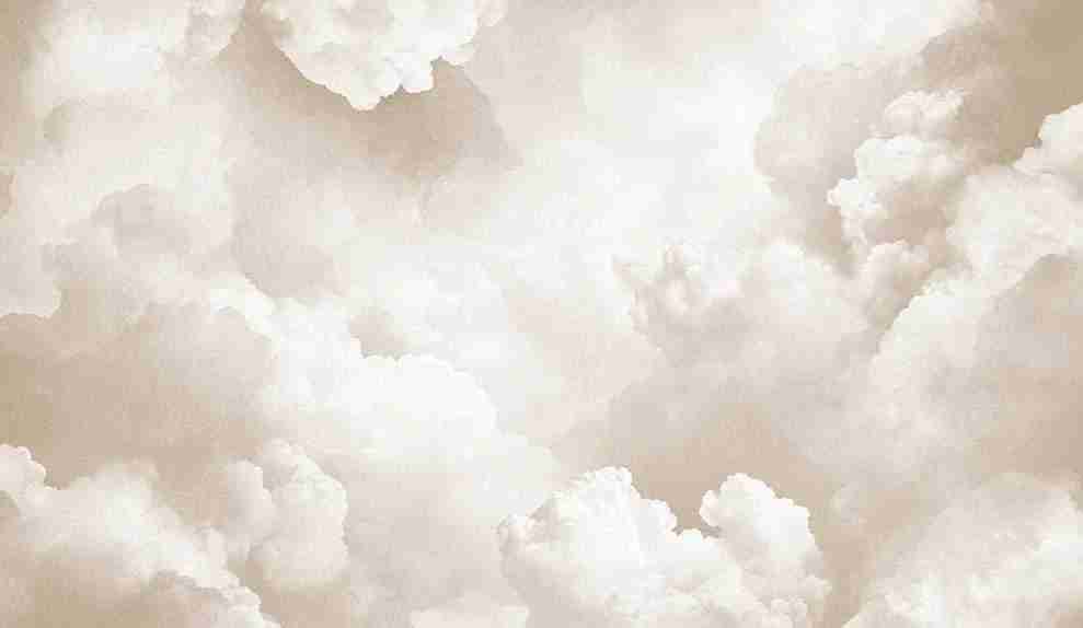 Ciel de Douceur - Papier Peint Panoramique Nuages Beige pour une Ambiance Sereine - Illulart: Papier peint panoramique