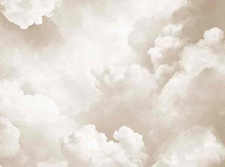 Ciel de Douceur - Papier Peint Panoramique Nuages Beige pour une Ambiance Sereine - Illulart: Papier peint panoramique