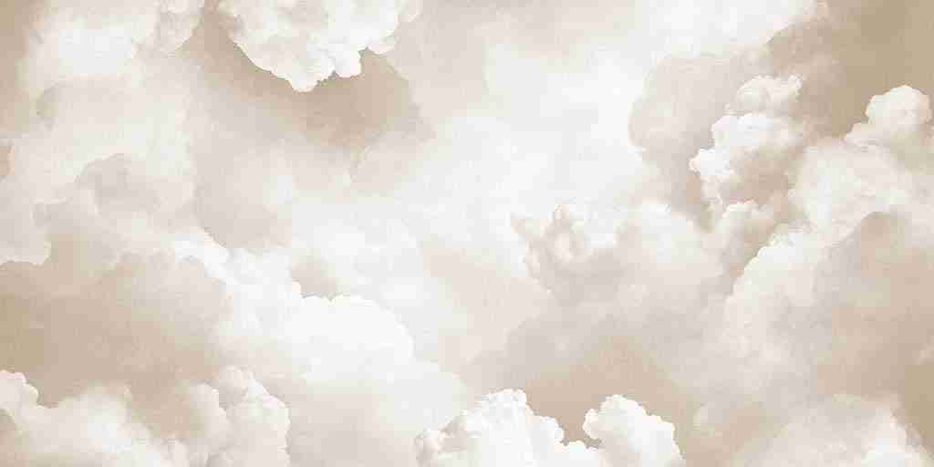 Ciel de Douceur - Papier Peint Panoramique Nuages Beige pour une Ambiance Sereine - Illulart: Papier peint panoramique