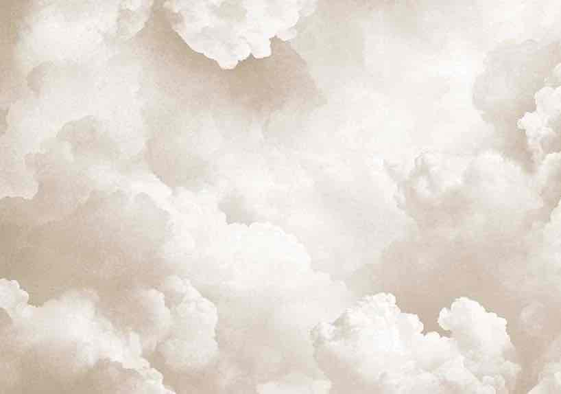 Ciel de Douceur - Papier Peint Panoramique Nuages Beige pour une Ambiance Sereine - Illulart: Papier peint panoramique