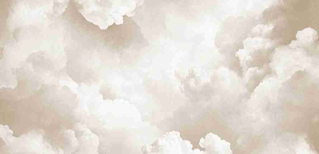 Ciel de Douceur - Papier Peint Panoramique Nuages Beige pour une Ambiance Sereine - Illulart: Papier peint panoramique