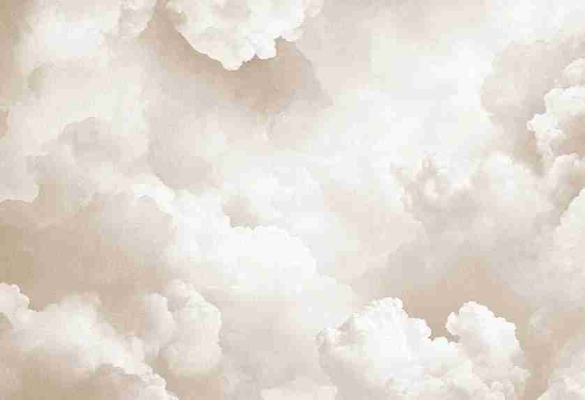 Ciel de Douceur - Papier Peint Panoramique Nuages Beige pour une Ambiance Sereine - Illulart: Papier peint panoramique