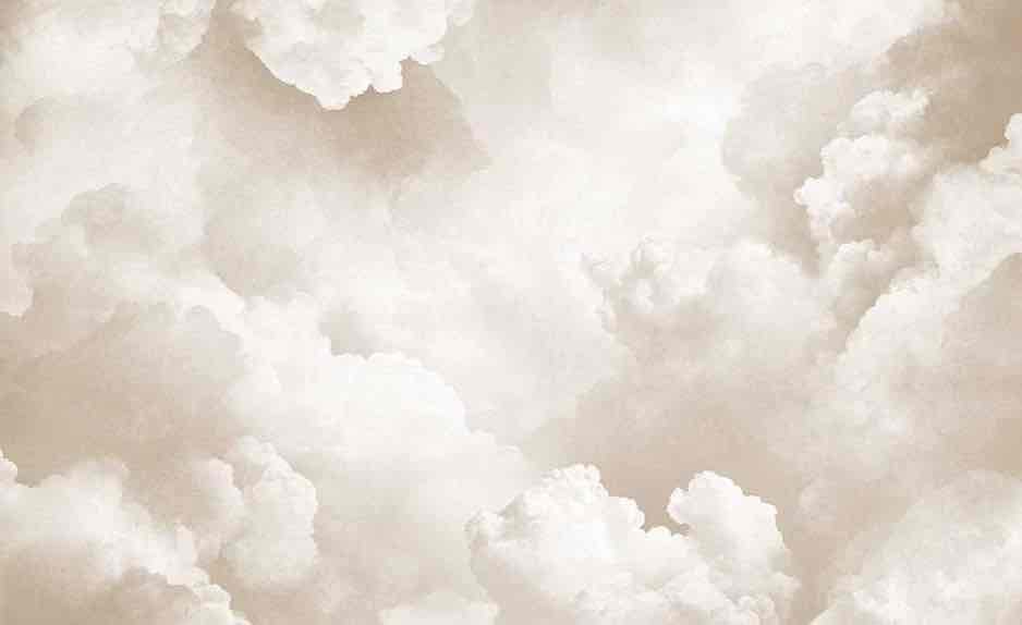Ciel de Douceur - Papier Peint Panoramique Nuages Beige pour une Ambiance Sereine - Illulart: Papier peint panoramique