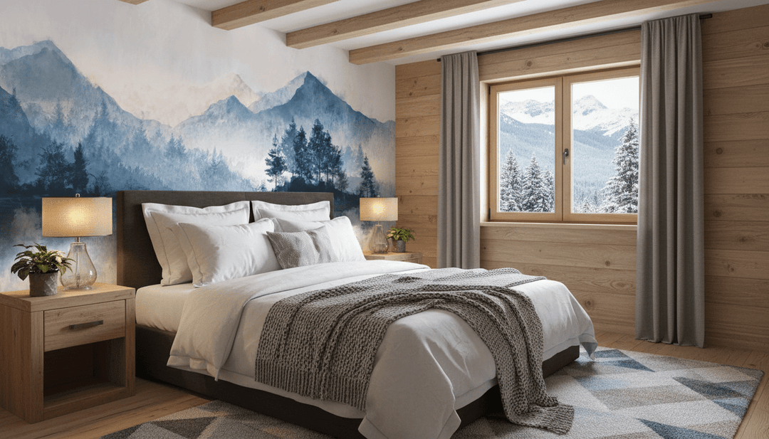 Cimes Bleutées – Papier peint paysage montagne nordique - Illulart: Papier peint panoramique