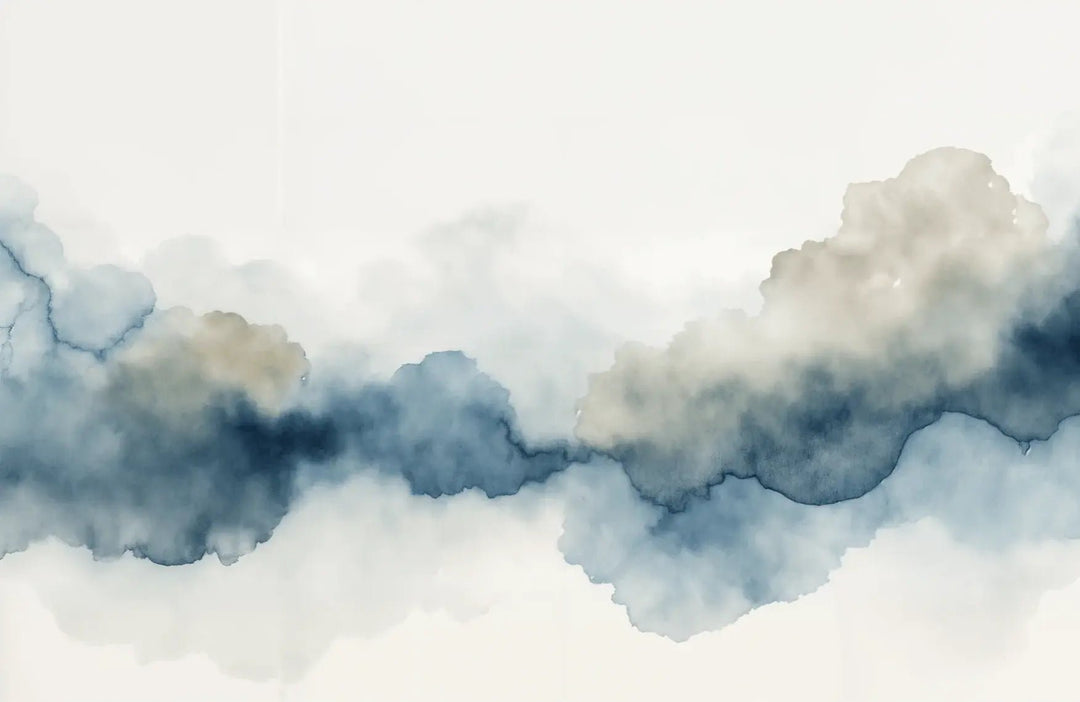 Couleurs de l’air en bleu – Papier peint panoramique éthéré et moderne - Illulart: Papier peint panoramique