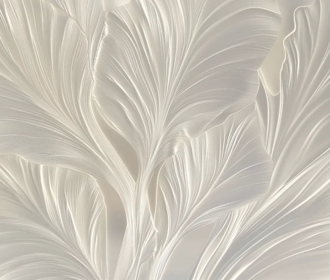 Crème de Feuillage - Papier Peint Panoramique Élégant - Illulart: Papier peint panoramique