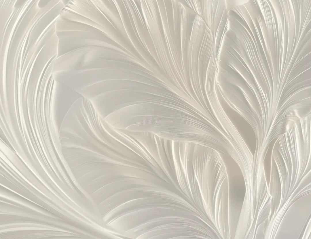 Crème de Feuillage - Papier Peint Panoramique Élégant - Illulart: Papier peint panoramique