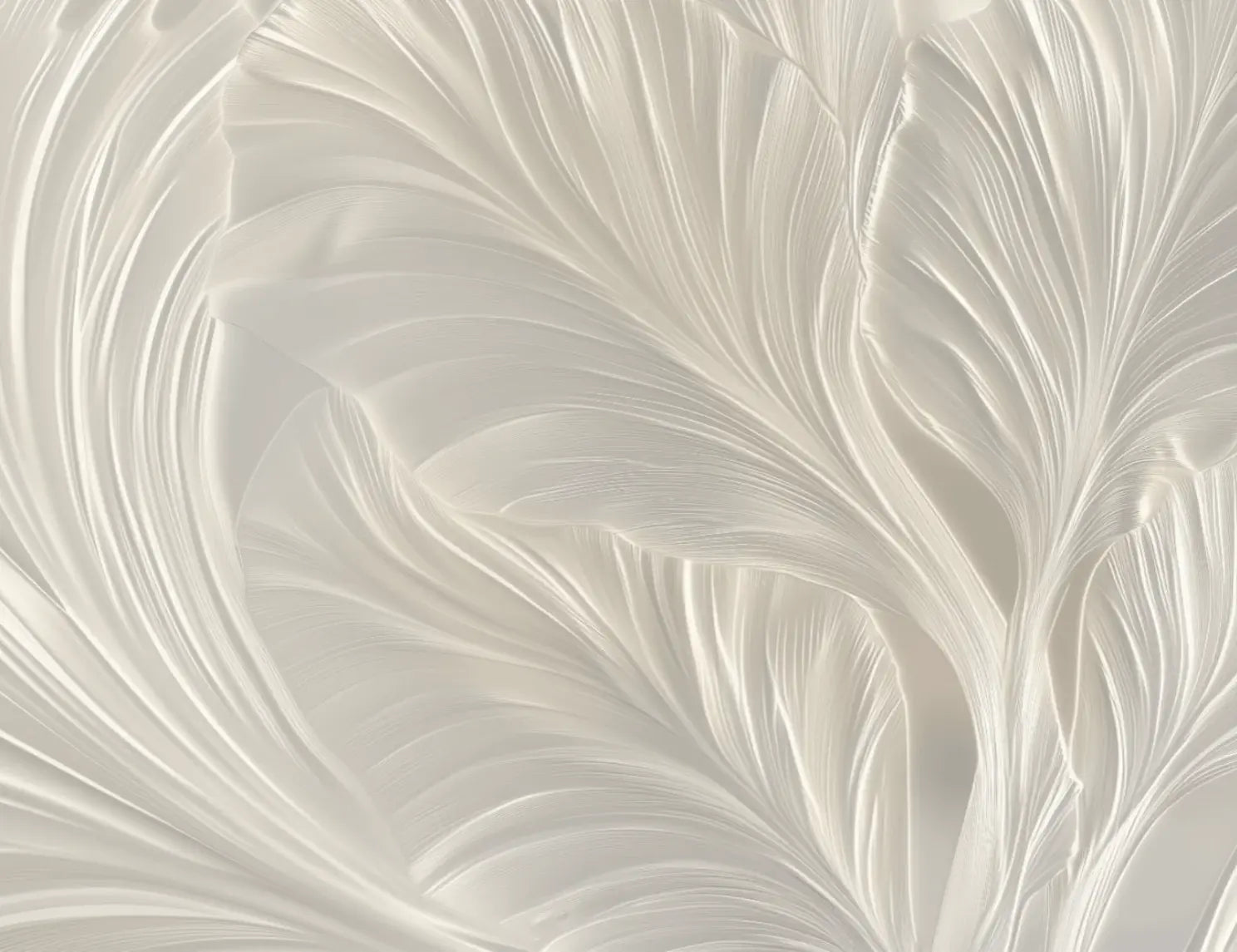 Crème de Feuillage - Papier Peint Panoramique Élégant - Illulart: Papier peint panoramique