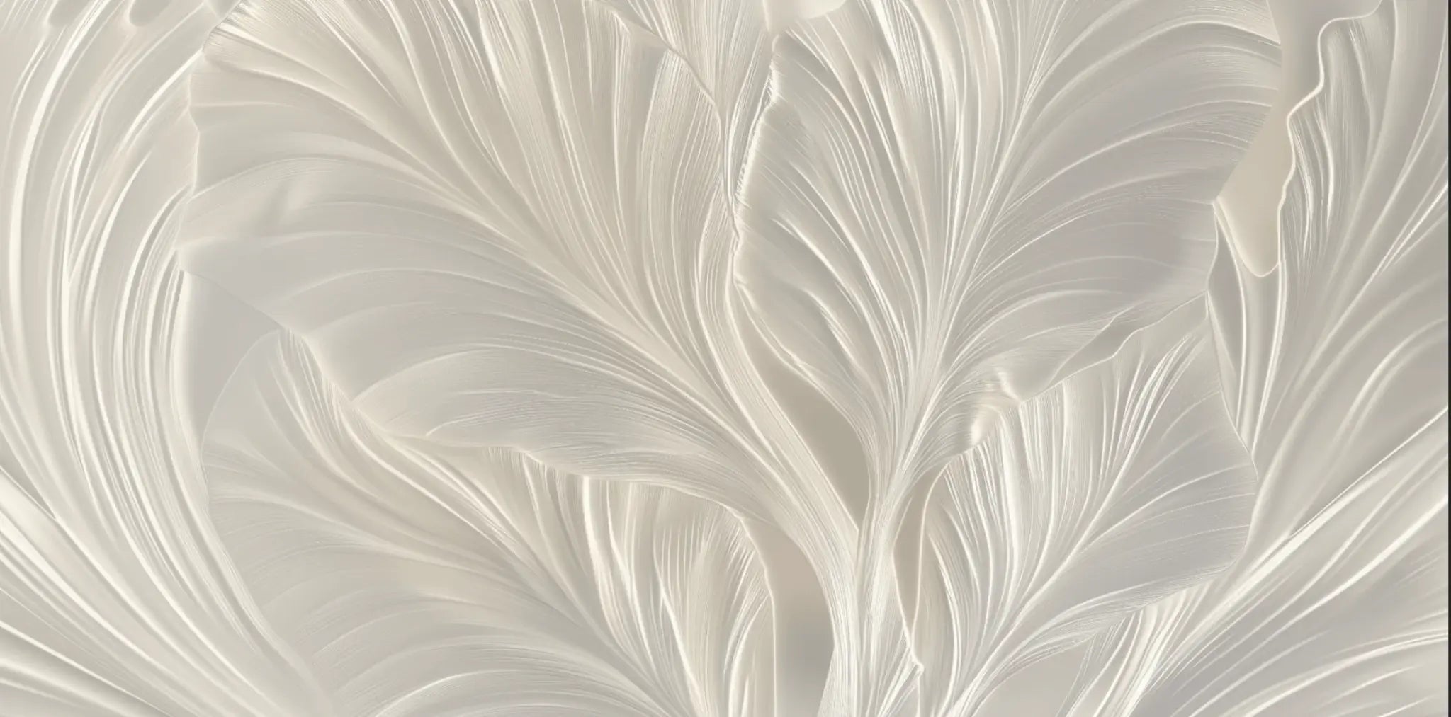 Crème de Feuillage - Papier Peint Panoramique Élégant - Illulart: Papier peint panoramique