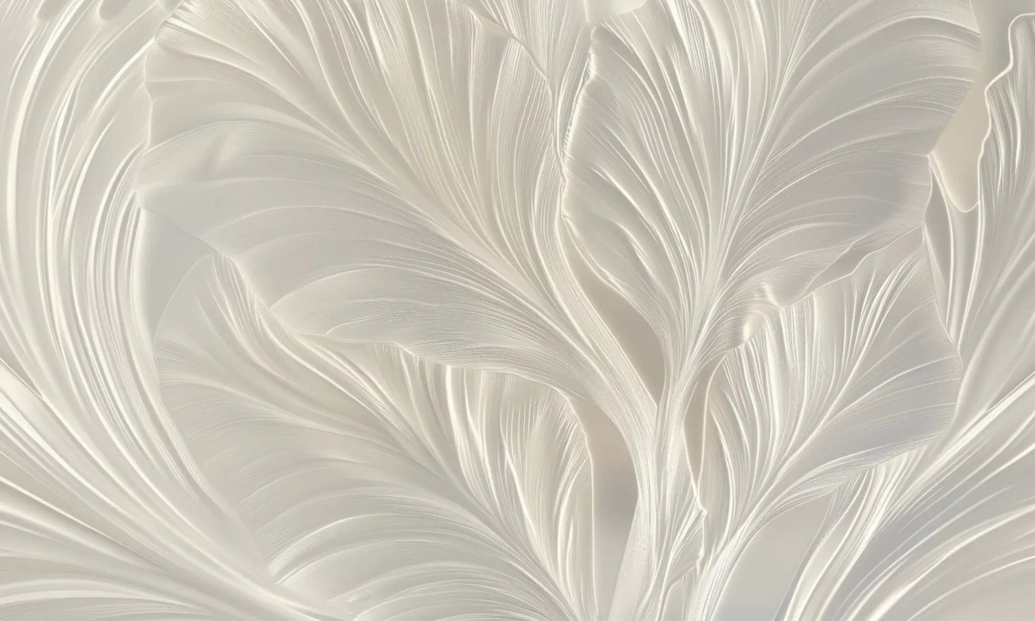 Crème de Feuillage - Papier Peint Panoramique Élégant