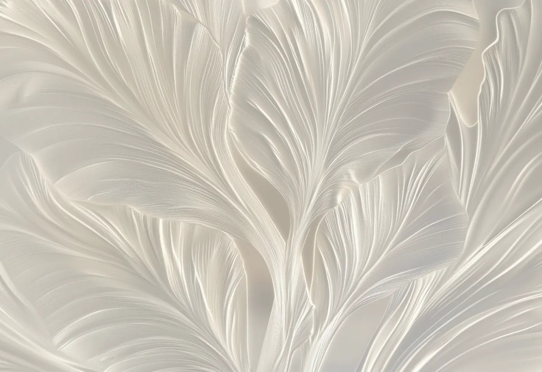Crème de Feuillage - Papier Peint Panoramique Élégant