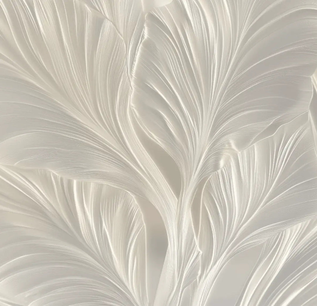 Crème de Feuillage - Papier Peint Panoramique Élégant - Illulart: Papier peint panoramique