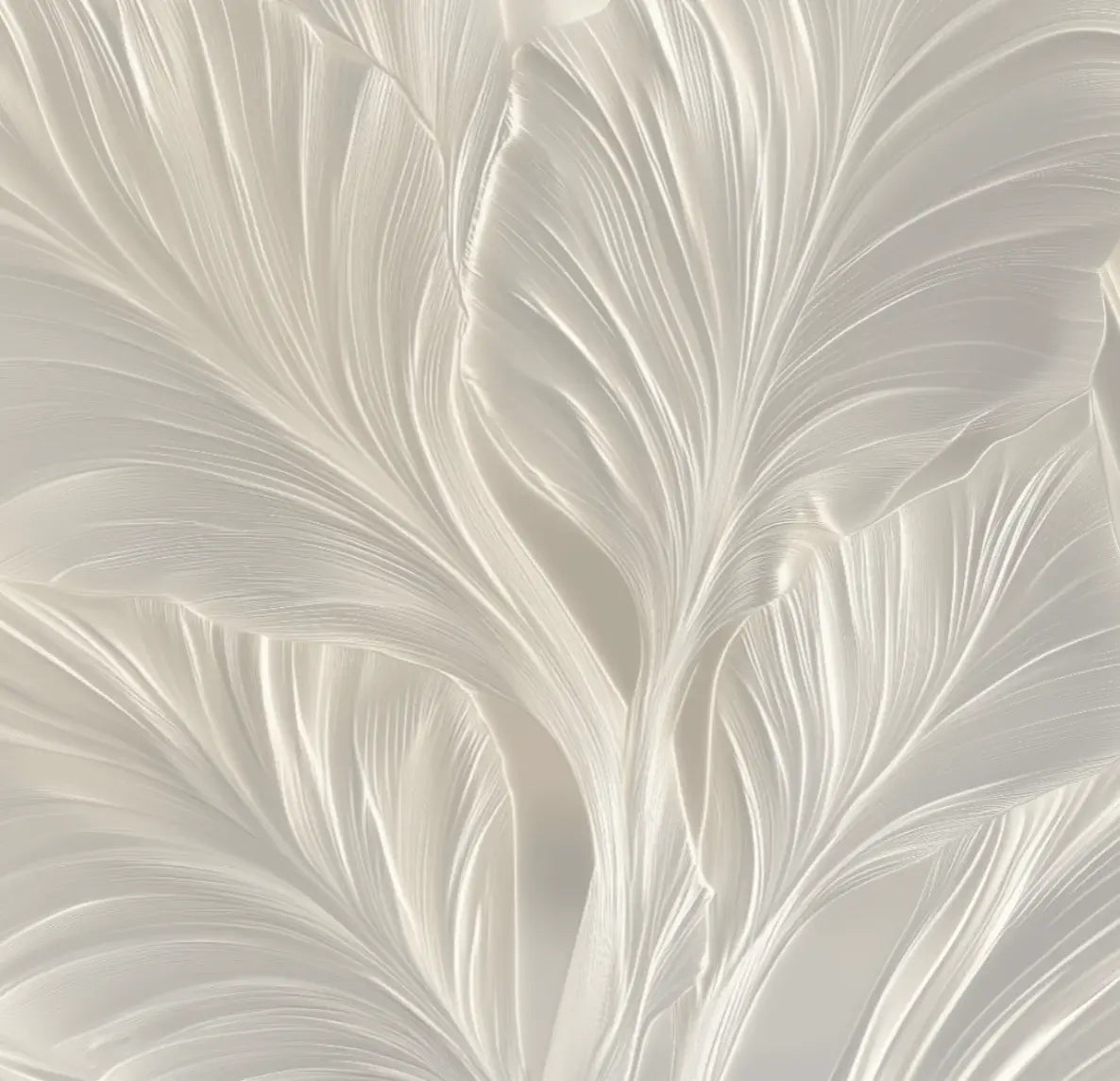 Crème de Feuillage - Papier Peint Panoramique Élégant - Illulart: Papier peint panoramique