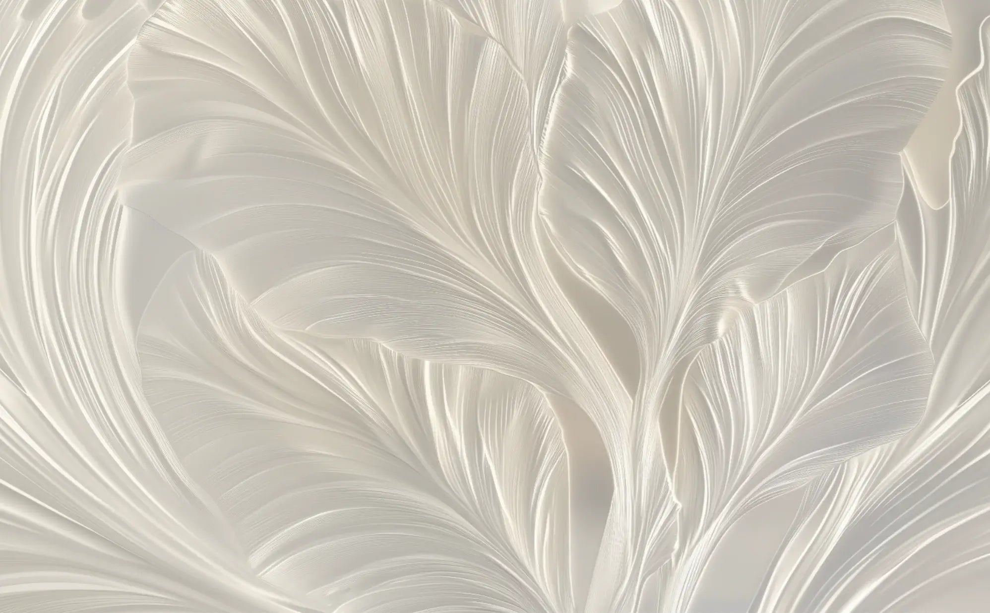 Crème de Feuillage - Papier Peint Panoramique Élégant