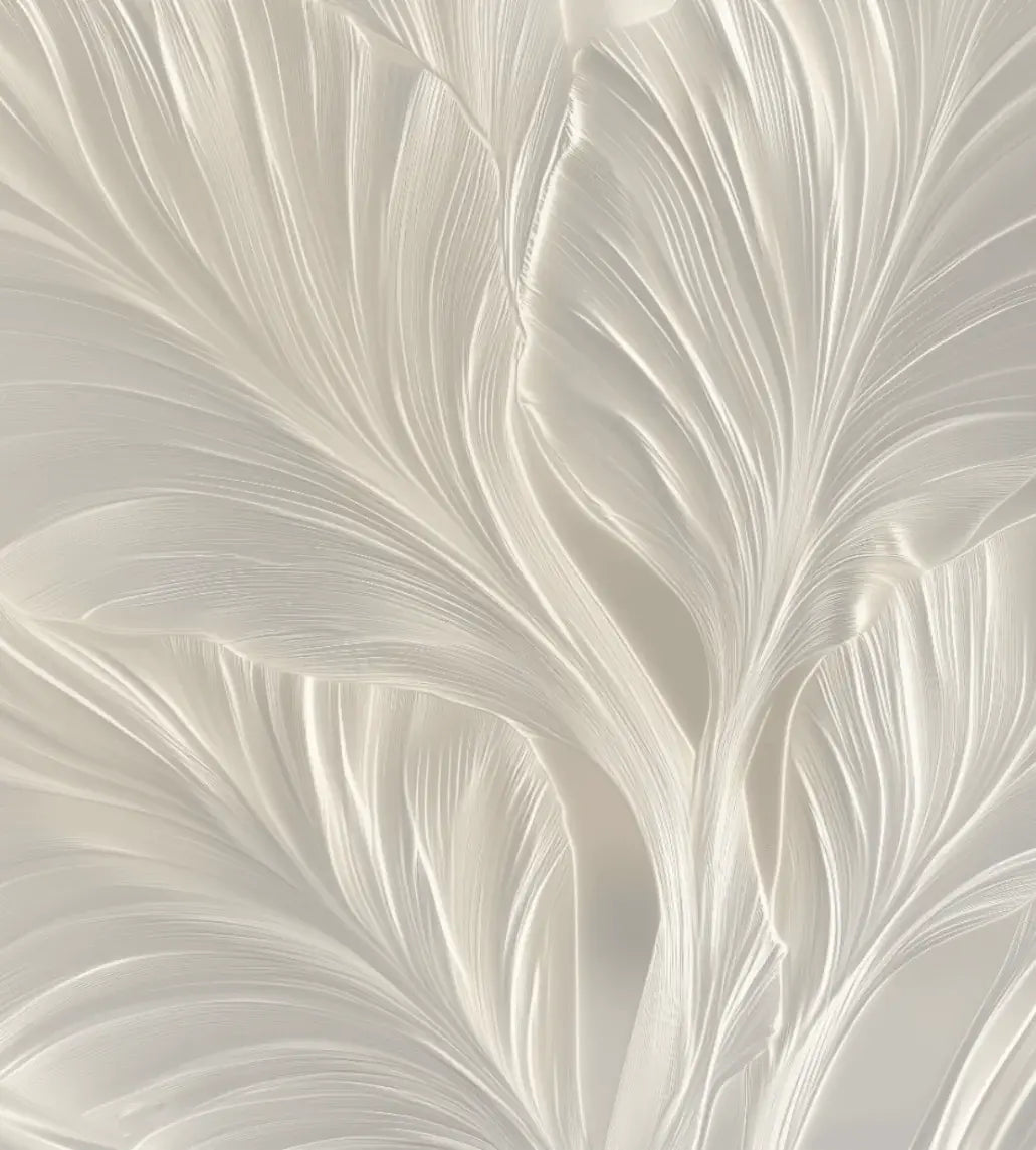 Crème de Feuillage - Papier Peint Panoramique Élégant - Illulart: Papier peint panoramique