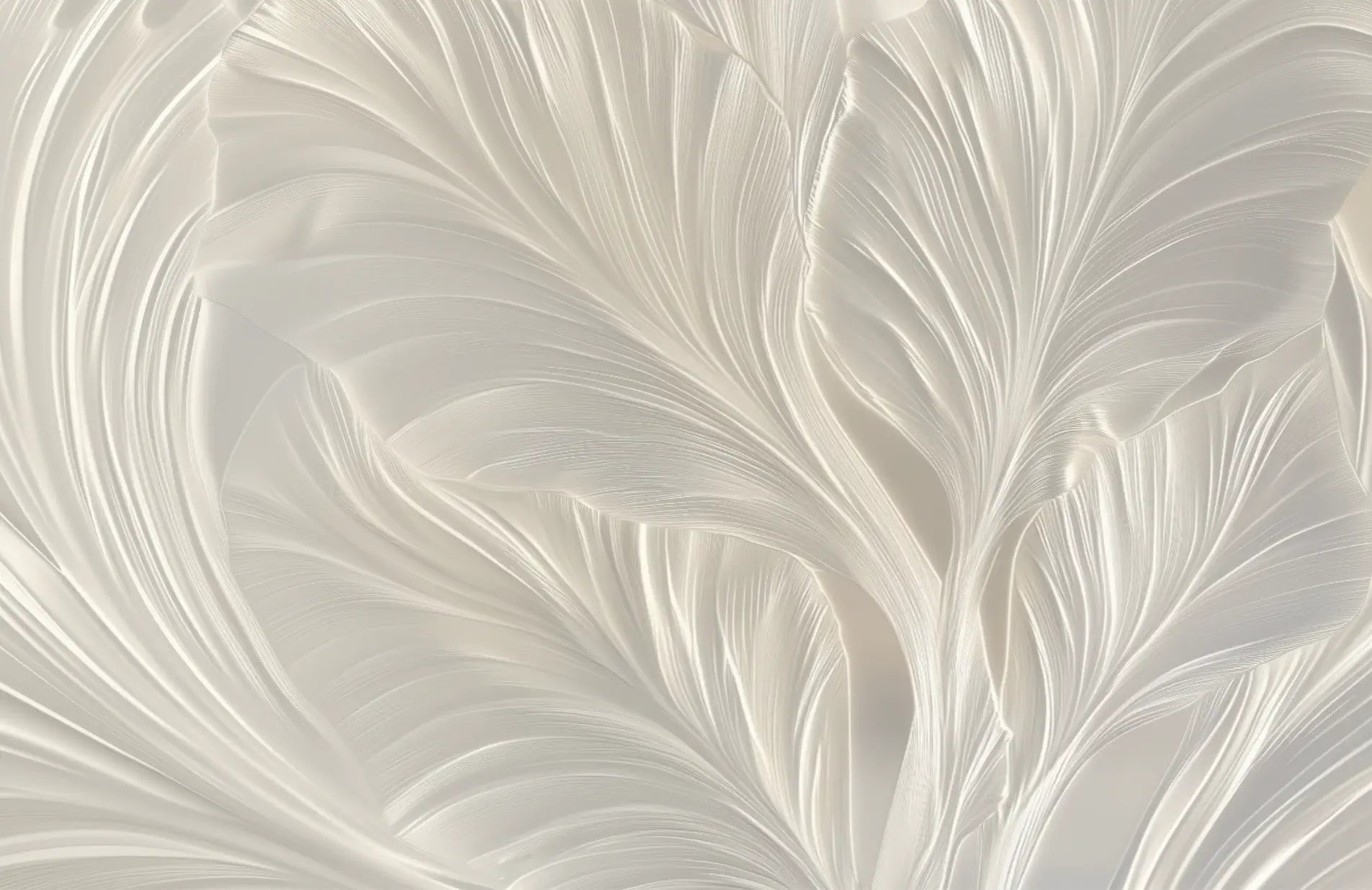 Crème de Feuillage - Papier Peint Panoramique Élégant
