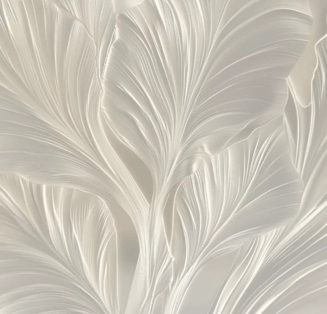 Crème de Feuillage - Papier Peint Panoramique Élégant - Illulart: Papier peint panoramique