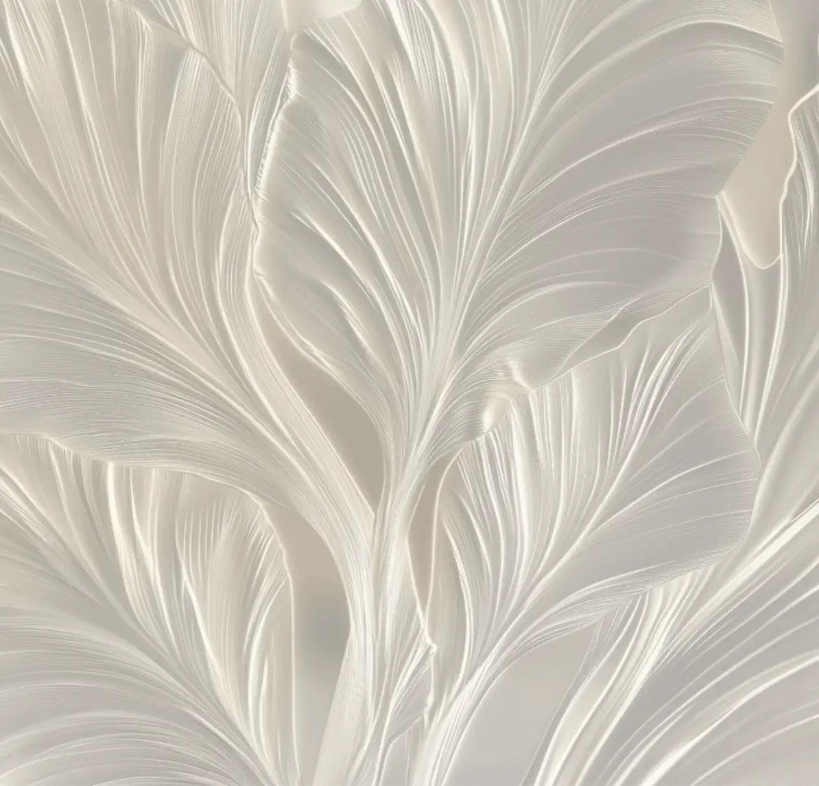 Crème de Feuillage - Papier Peint Panoramique Élégant - Illulart: Papier peint panoramique