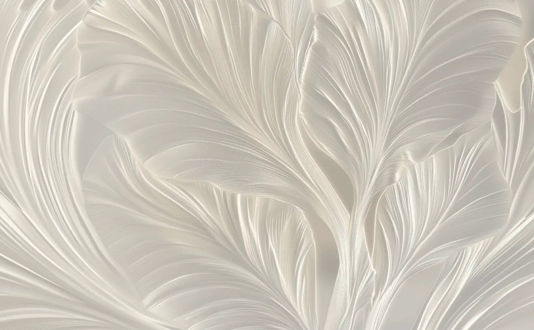 Crème de Feuillage - Papier Peint Panoramique Élégant - Illulart: Papier peint panoramique