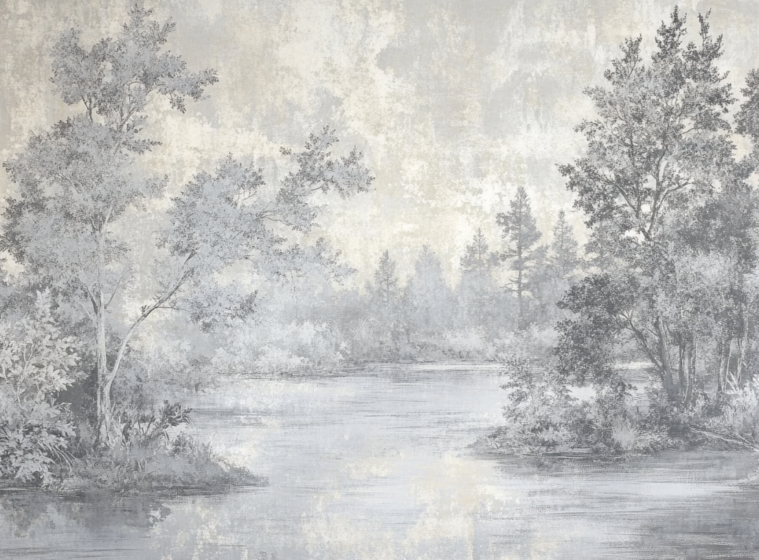 Toile de Jouy en Gris