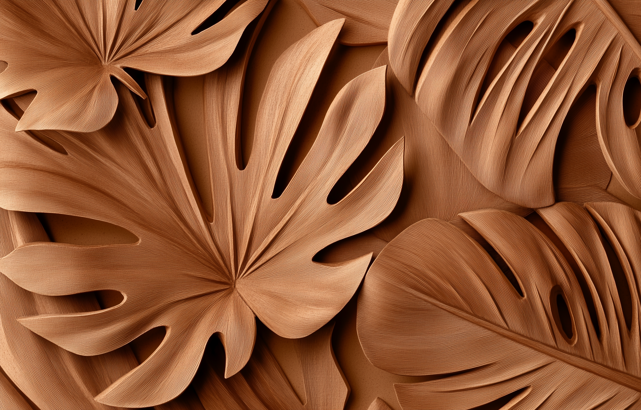 Feuilles exotiques terracotta
