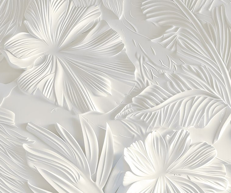 Élégance florale sculptée en blanc