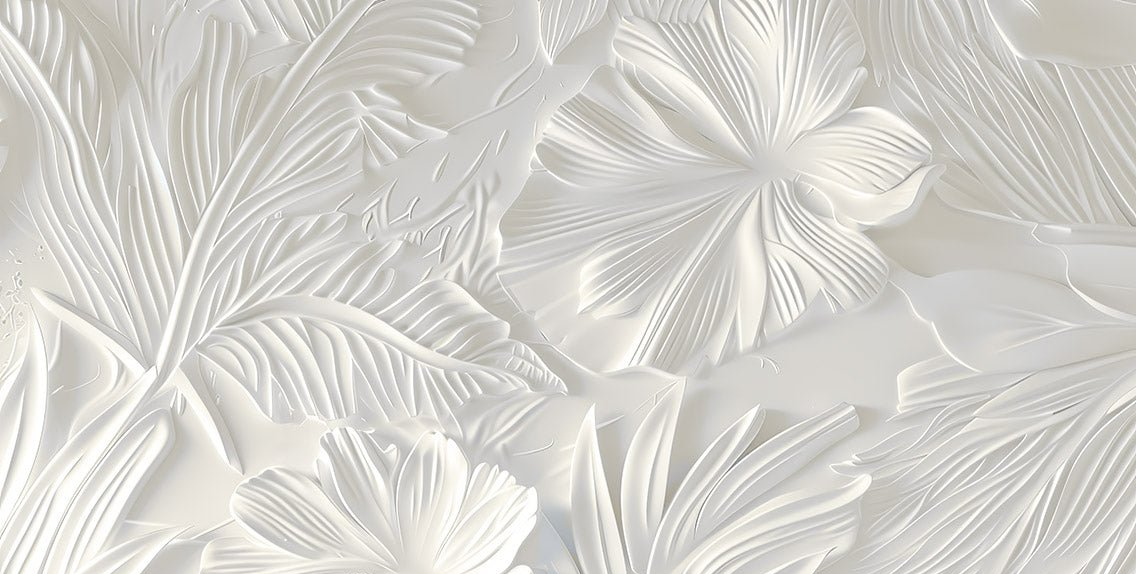 Élégance florale sculptée en blanc