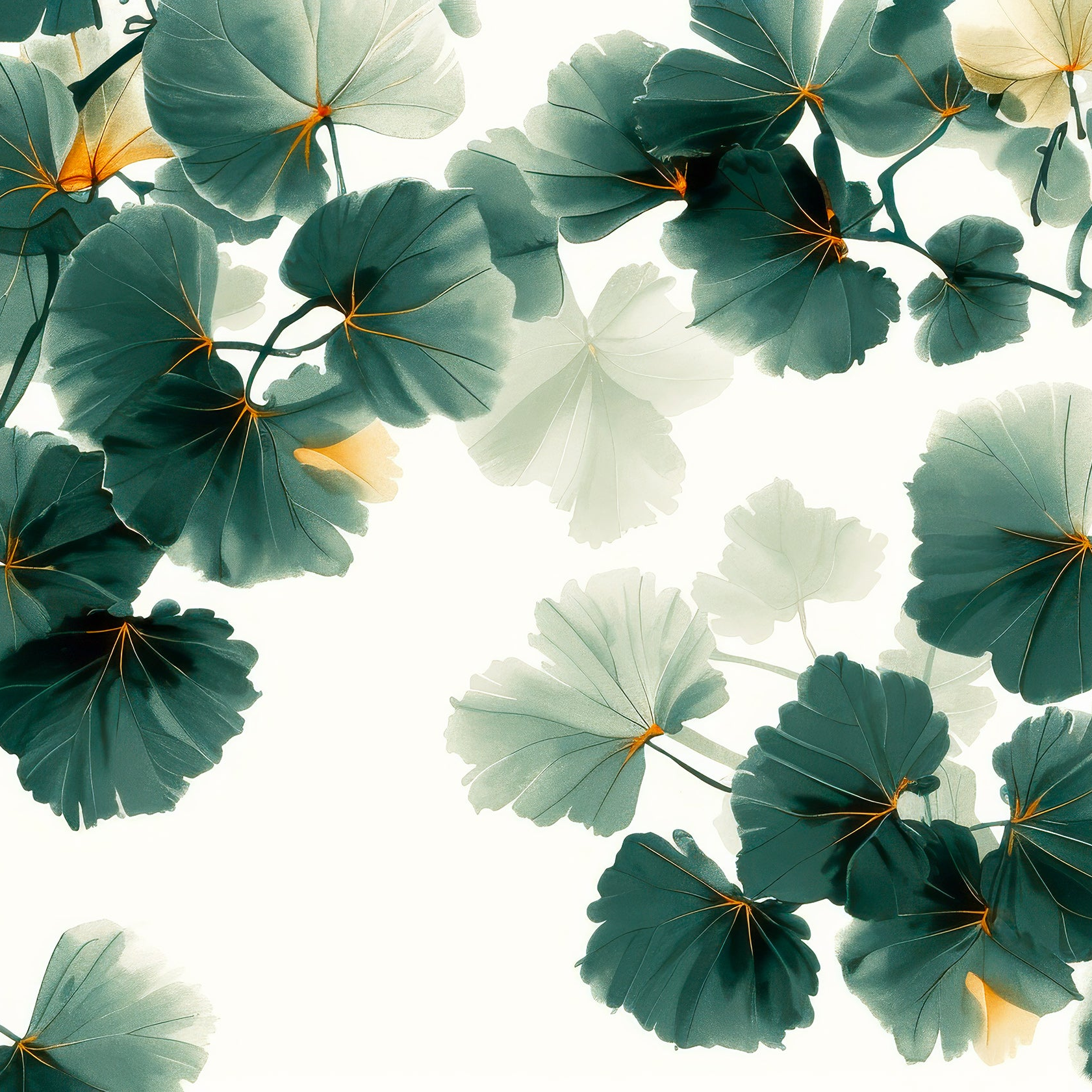 Green Ginkgo Leaves