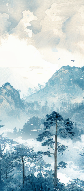 Horizon bleu à la montagne