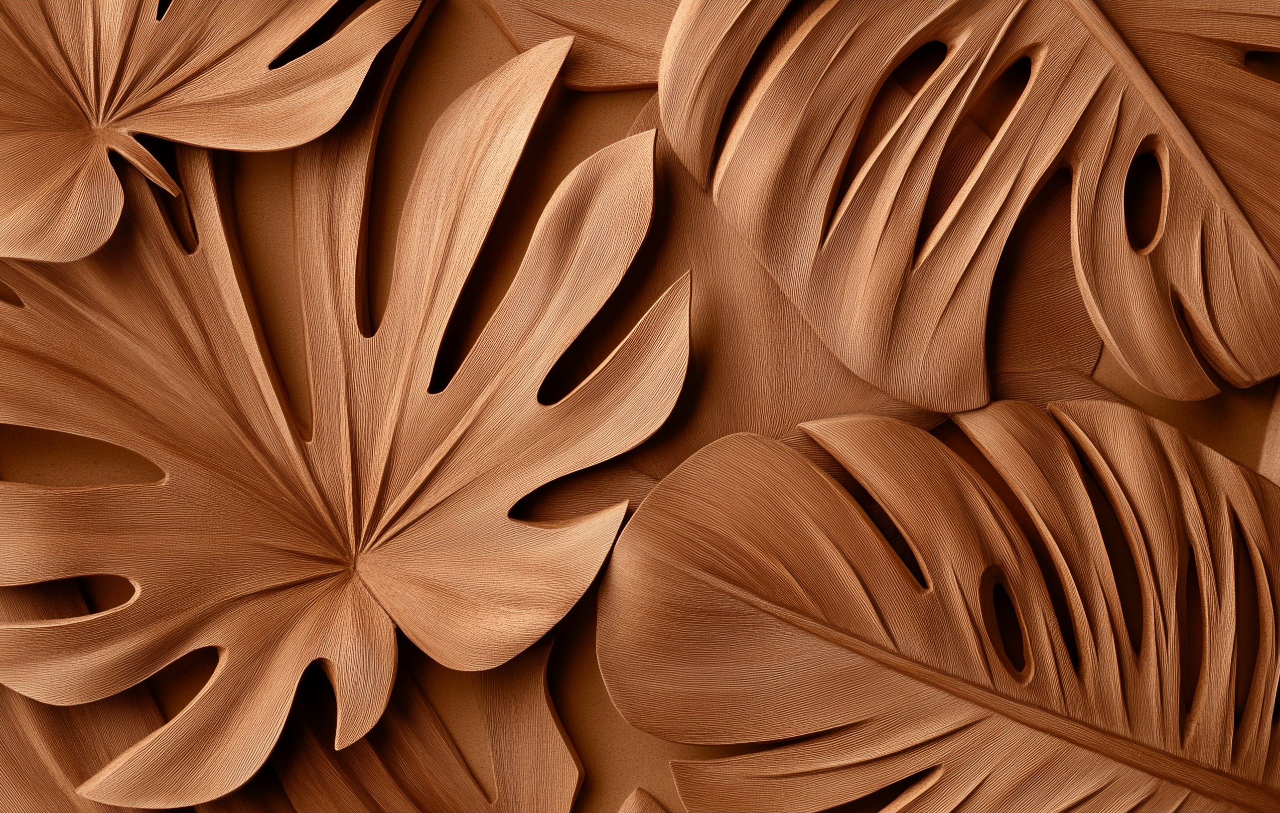 Feuilles exotiques terracotta