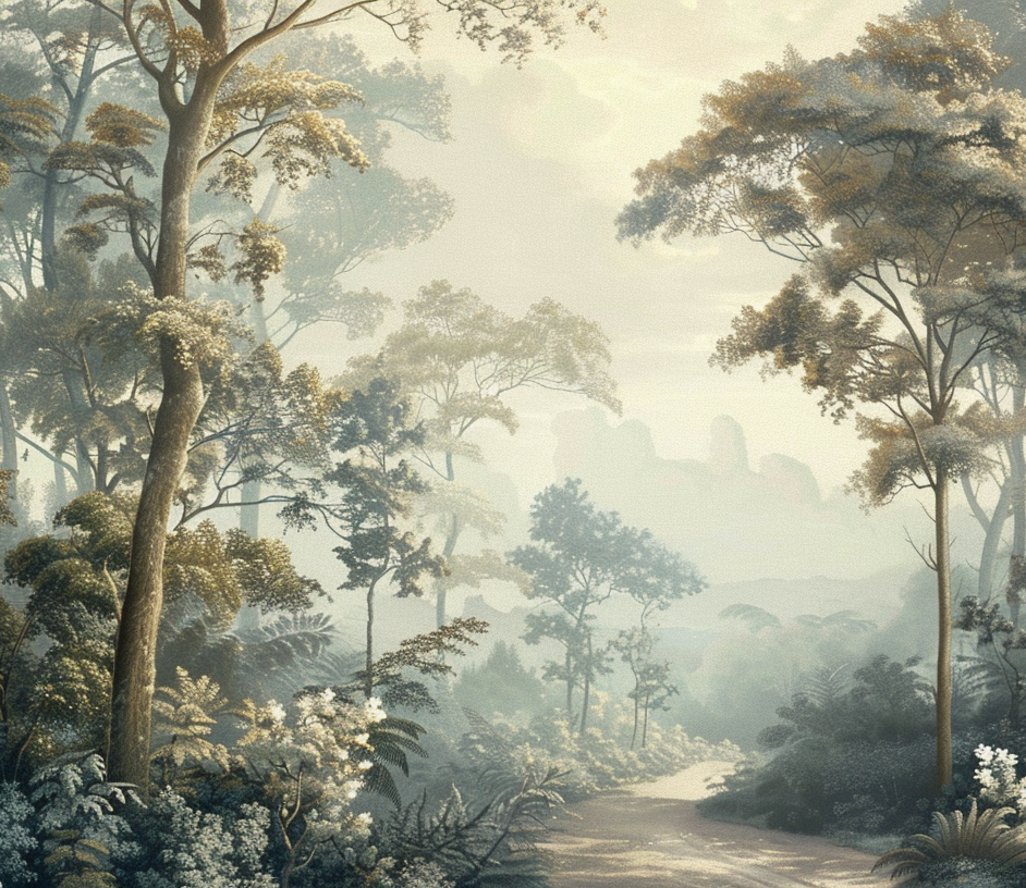 Paysage Forestier Brumeux