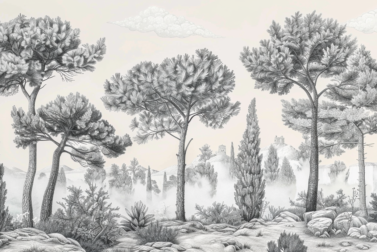 Murmure des Pins sous Brume Matinale