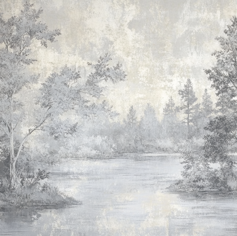 Toile de Jouy en Gris