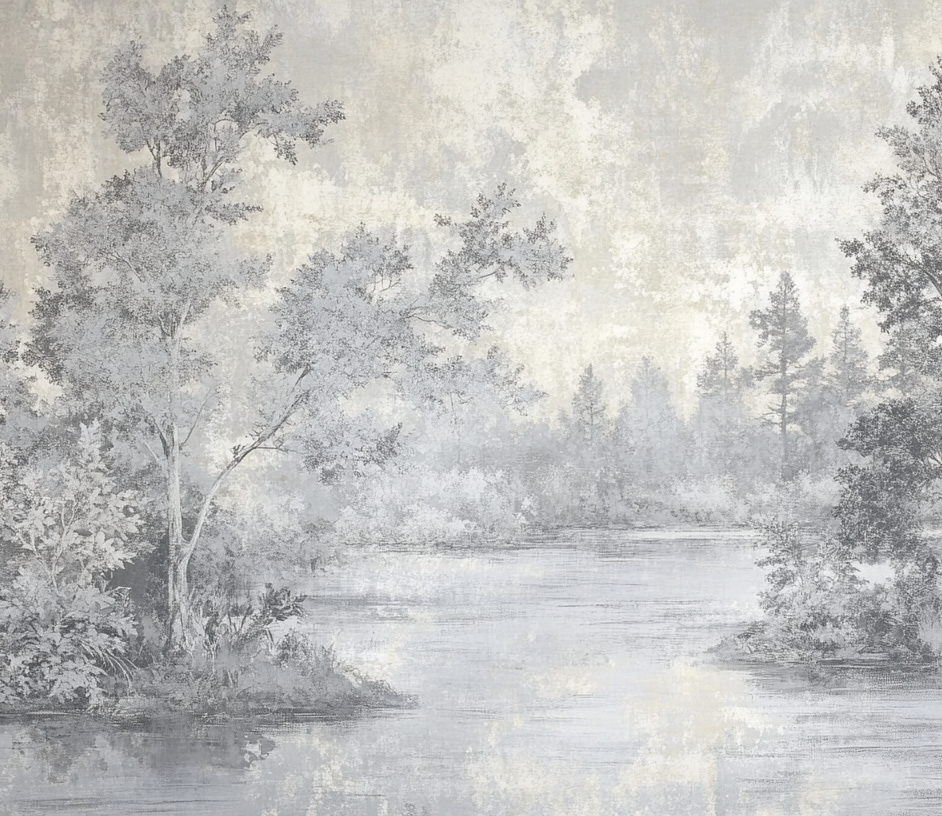 Toile de Jouy en Gris