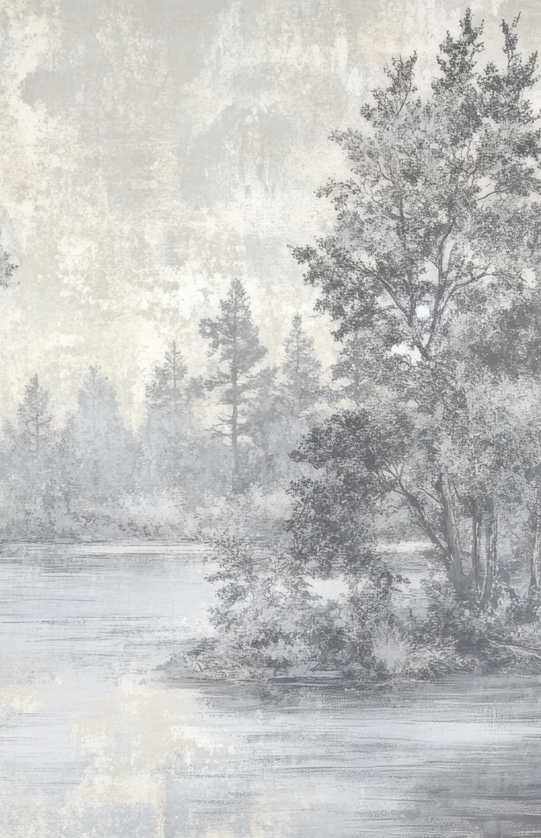 Toile de Jouy en Gris