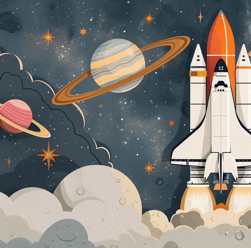 Décollage Stellaire : Aventure Cosmique - Illulart: Papier peint panoramique