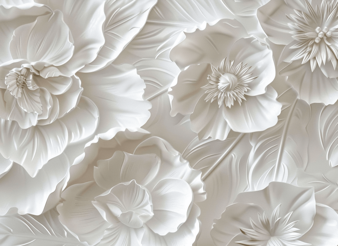 Délicatesse en Blanc - Illulart: Papier peint panoramique
