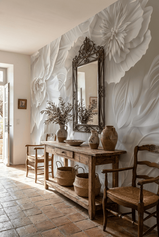 Délicatesse en Blanc - Illulart: Papier peint panoramique